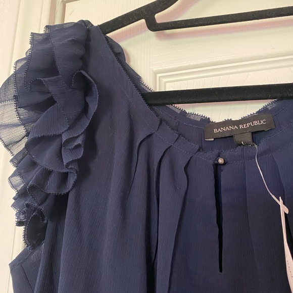 BANANA REPUBLIC Navy Blue Womens Blouse NWT - Picture 2 of 5